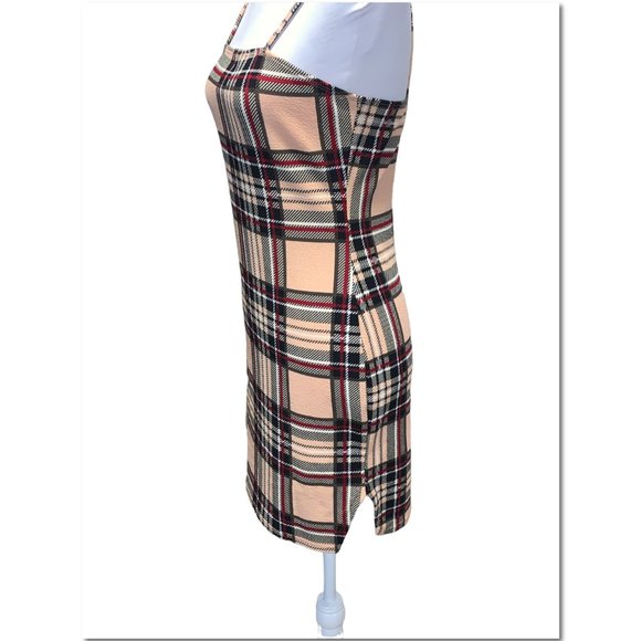 Shein Plaid Dress Size Large Cream and Black Plaid Minidress EUC - Picture 4 of 8